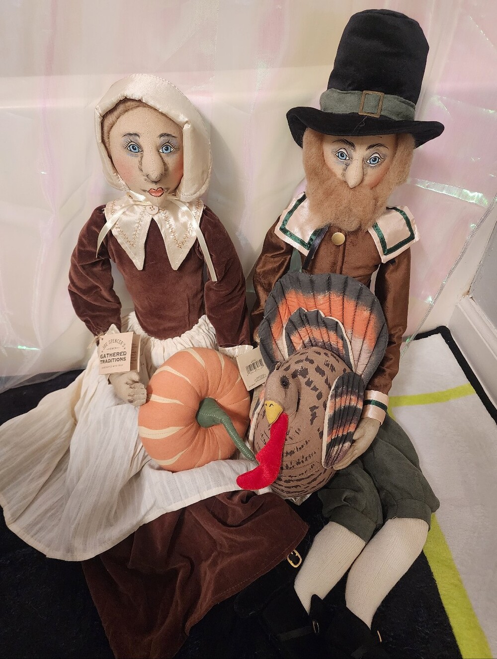 Gallerie II Joe Spencer Gathered Traditions Prudence And Myles Folk Dolls